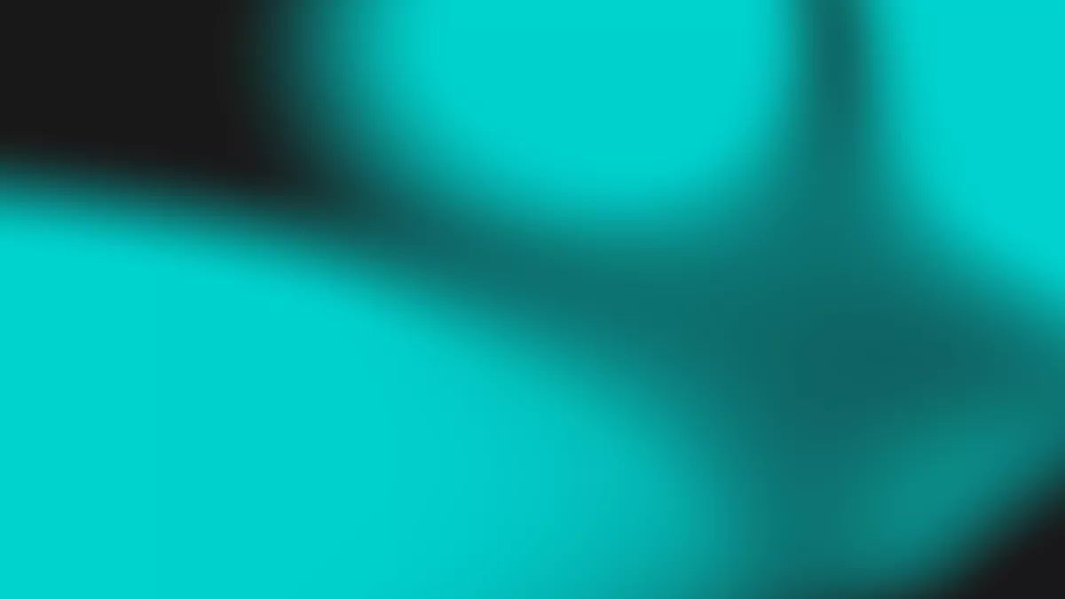 Abstracte afbeelding met een verloop van zwarte en turquoise tinten. De kleuren vloeien in elkaar over, waardoor een soepele overgang ontstaat.