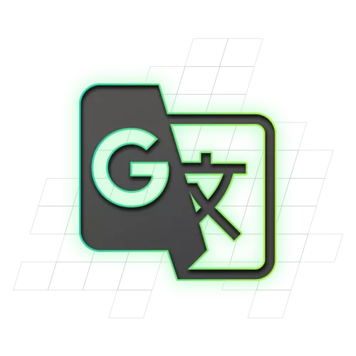 Logo van een vertaalservice met de letter "G" en een Chinees karakter op een groene achtergrond.